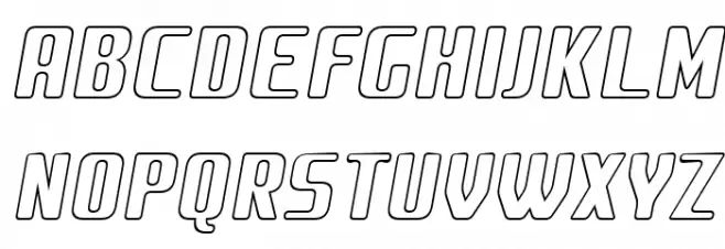 Amusette Outline Italic Caratteri MAIUSCOLE