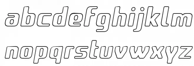 Amusette Outline Italic फ़ॉन्ट लोअरकेस