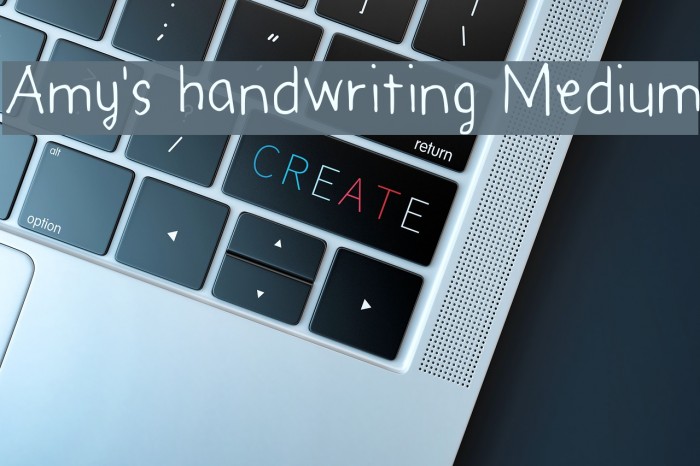 Amy's handwriting Medium Font examples