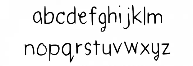 Amy's handwriting Medium خط أحرف صغيرة