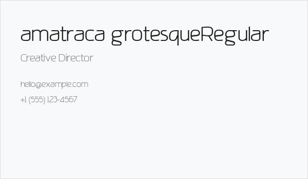 amatraca grotesqueRegular Business Card