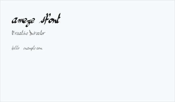 ameze'sfont Business Card