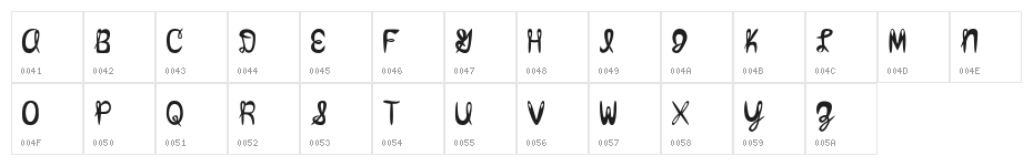 amixmuttRegular Character Map