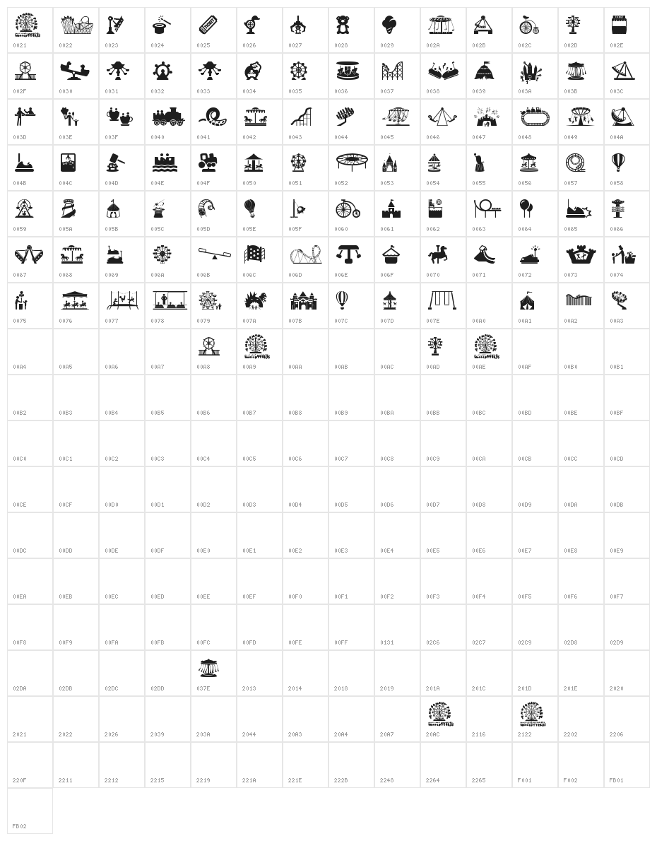 amusement park Character Map