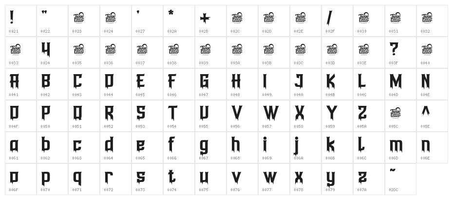 ANEHIK-Regular Character Map