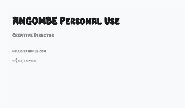 ANGOMBE Personal Use Business Card