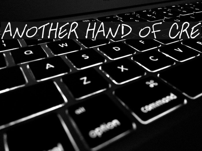 ANOTHER HAND OF CRE Font examples