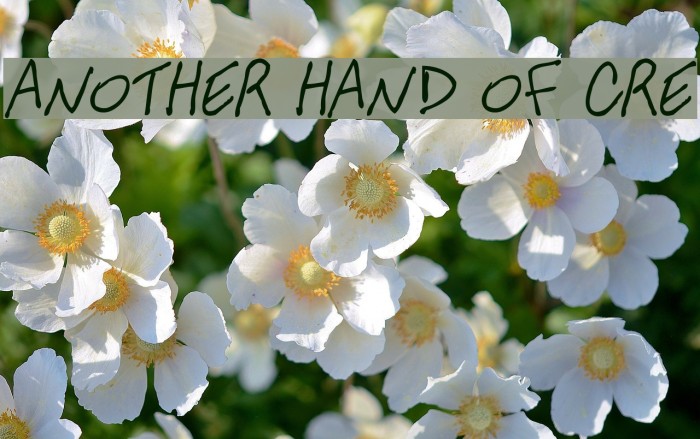 ANOTHER HAND OF CRE Font examples