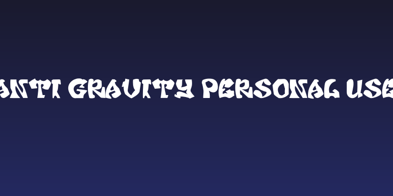 ANTI GRAVITY Personal Use Social Header