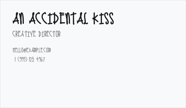 An Accidental Kiss Business Card
