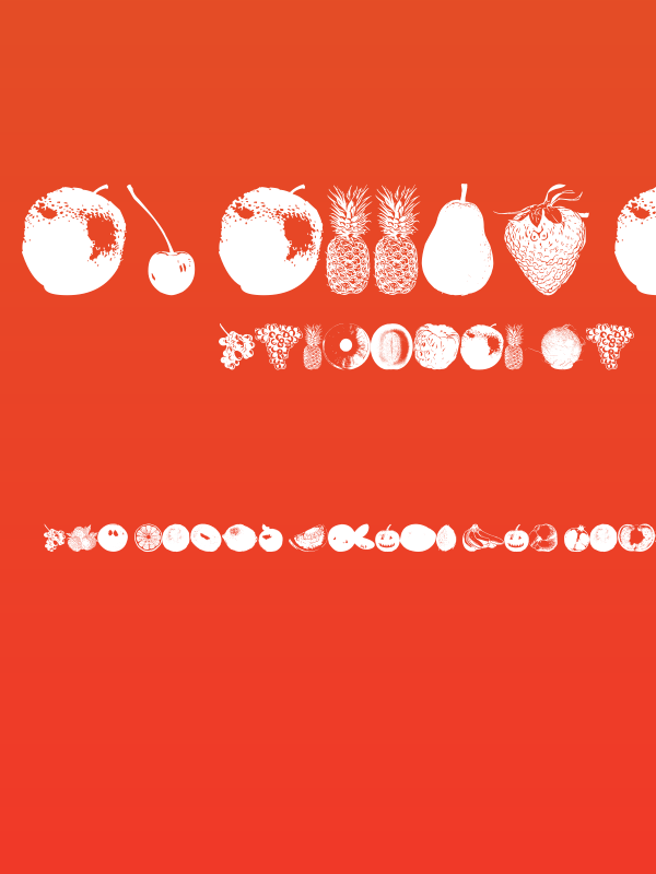 An Apple A Day Fruit Font Poster