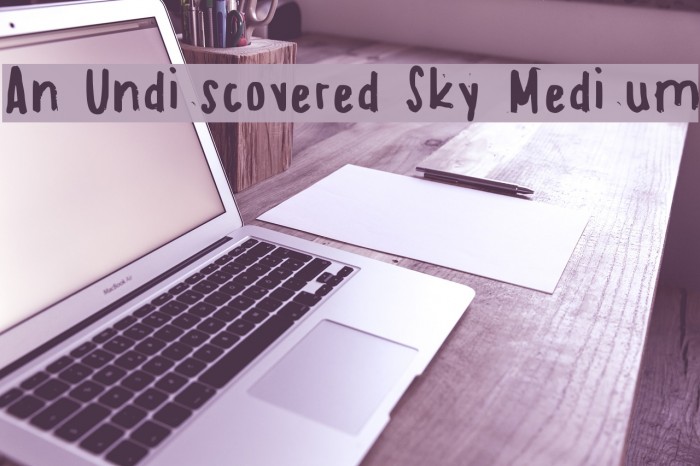 An Undiscovered Sky Medium Font examples