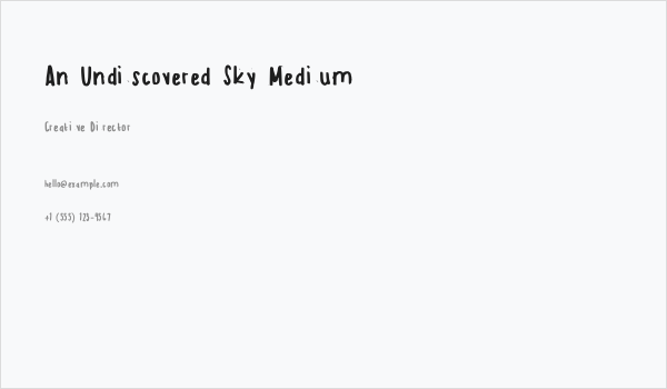 An Undiscovered Sky Medium Business Card