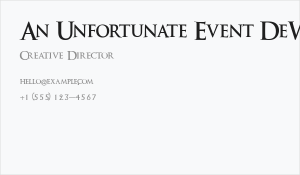 An Unfortunate Event DeWarped Business Card