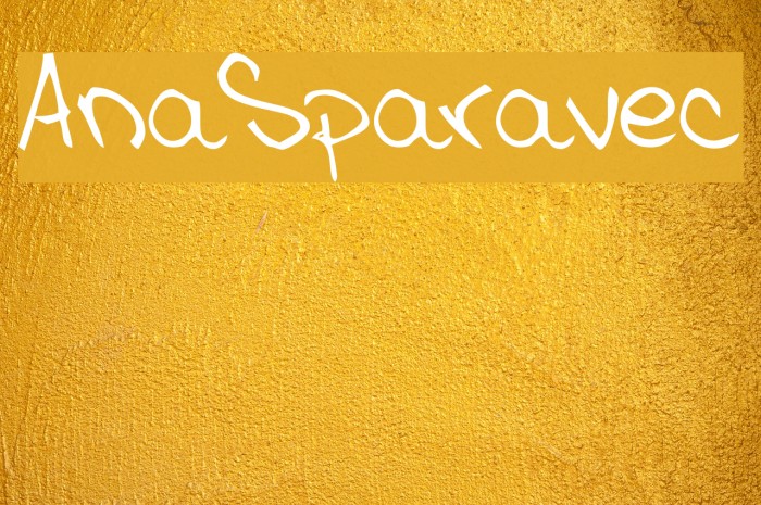 AnaSparavec Font examples