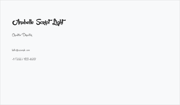 Anabelle Script Light Business Card