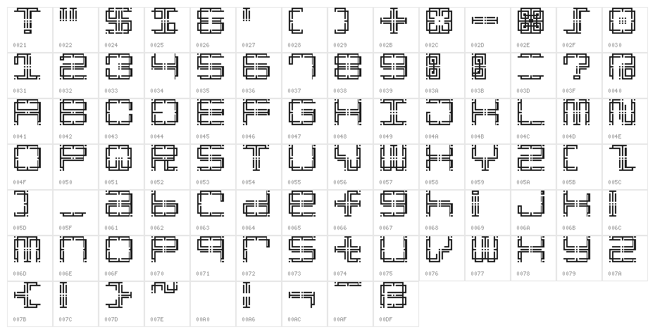 Anachronaut Regular Character Map