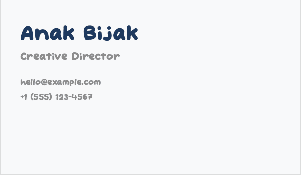 Anak Bijak Business Card