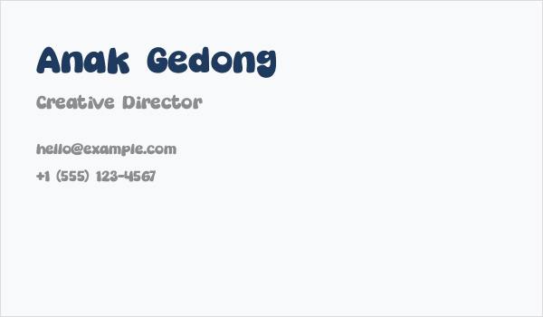 Anak Gedong Business Card