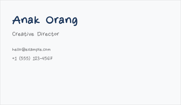 Anak Orang Business Card