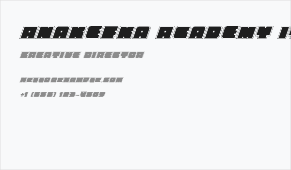 Anakefka Academy Italic Business Card