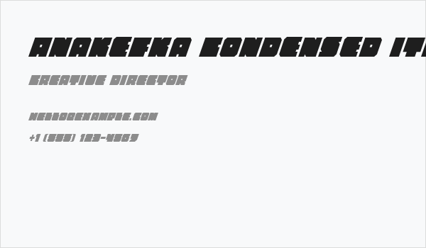 Anakefka Condensed Italic Business Card