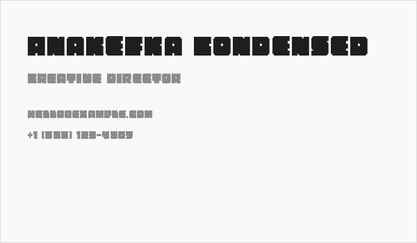 Anakefka Condensed Business Card