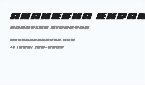 Anakefka Expanded Italic Business Card