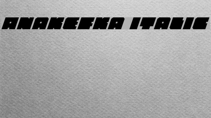 Anakefka Italic Font examples