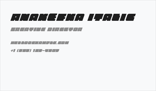 Anakefka Italic Business Card