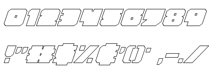 Anakefka Outline Italic Font OTHER CHARS