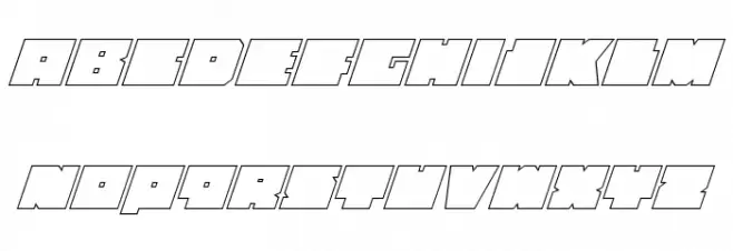 Anakefka Outline Italic फ़ॉन्ट अपरकेस