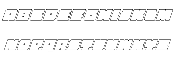 Anakefka Outline Italic Font LOWERCASE