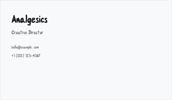 Analgesics Business Card