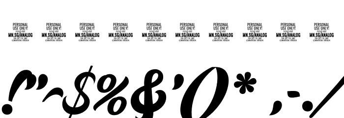 Analog Script Clean PERSONAL Personal Font OTHER CHARS