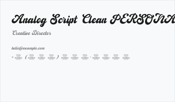 Analog Script Clean PERSONAL Personal Business Card