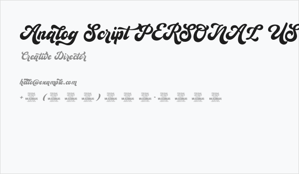 Analog Script PERSONAL USE Personal Business Card