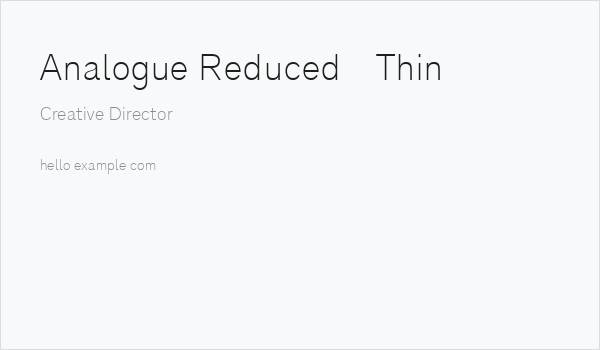 Analogue Reduced 35 Thin Business Card