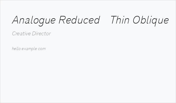 Analogue Reduced 36 Thin Oblique Business Card