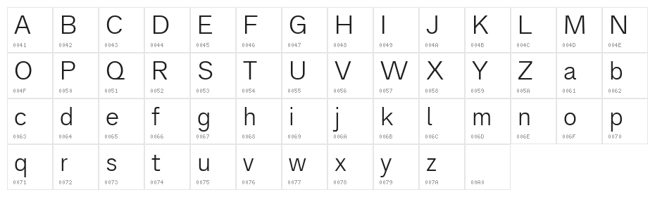Analogue Reduced 45 Light Character Map