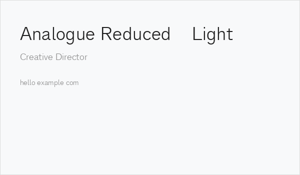 Analogue Reduced 45 Light Business Card