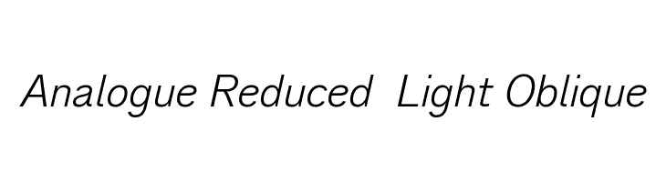 Analogue Reduced 46 Light Oblique Font