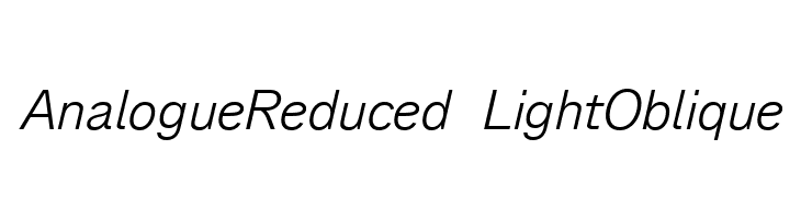 Analogue Reduced 46 Light Oblique  免费字体下载