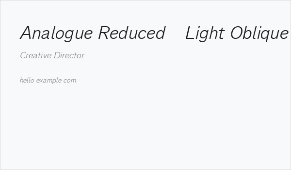 Analogue Reduced 46 Light Oblique Business Card