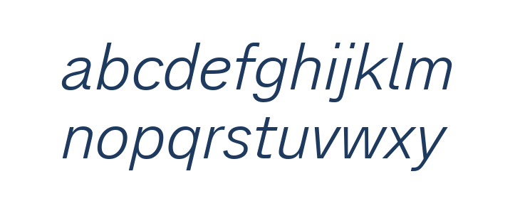 Analogue Reduced 46 Light Oblique Lowercase