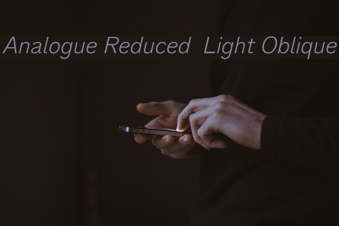 Analogue Reduced 46 Light Oblique Font examples