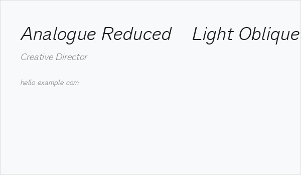 Analogue Reduced 46 Light Oblique Business Card