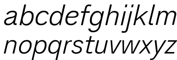 Analogue Reduced 46 Light Oblique Font LOWERCASE