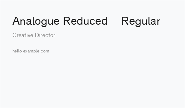 Analogue Reduced 55 Regular Business Card