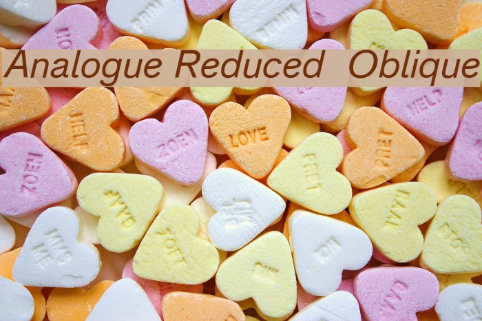 Analogue Reduced 56 Oblique Font examples